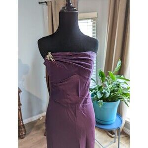 David's Bridal - Purple strapless formal gown Size 10